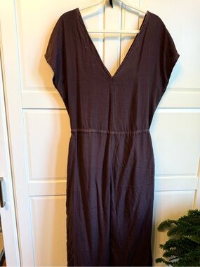cloth & stone Deep V-Neck Purple Jumpsuit